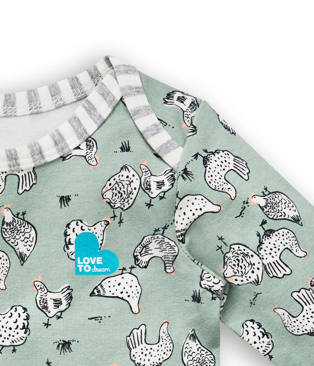 Bodysuit Long Sleeve Cotton Olive Chicken Run - Image 5