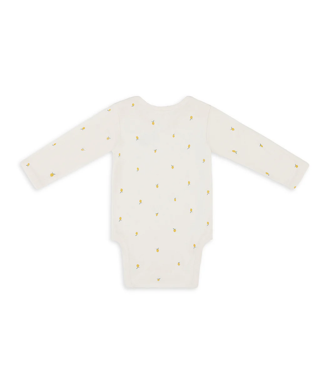 Bodysuit Long Sleeve Viscose from Bamboo Cream Lemons - Image 3