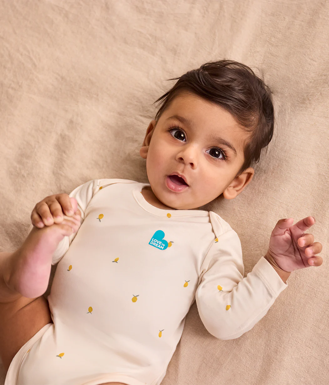 Bodysuit Long Sleeve Viscose from Bamboo Cream Lemons - Image 7