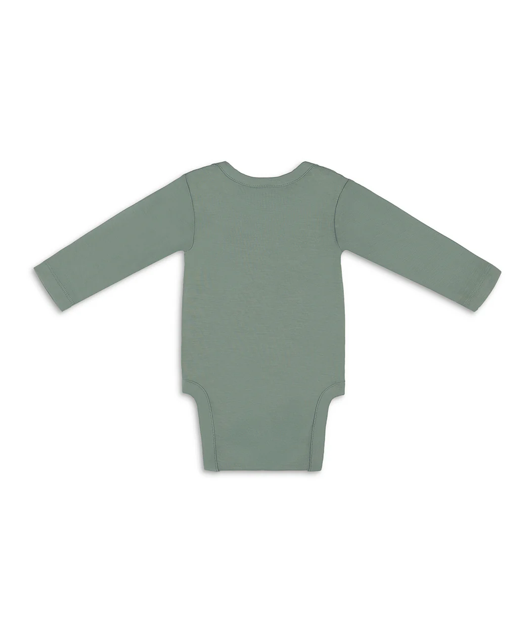 Bodysuit Long Sleeve Viscose from Bamboo Deep Olive - Image 3