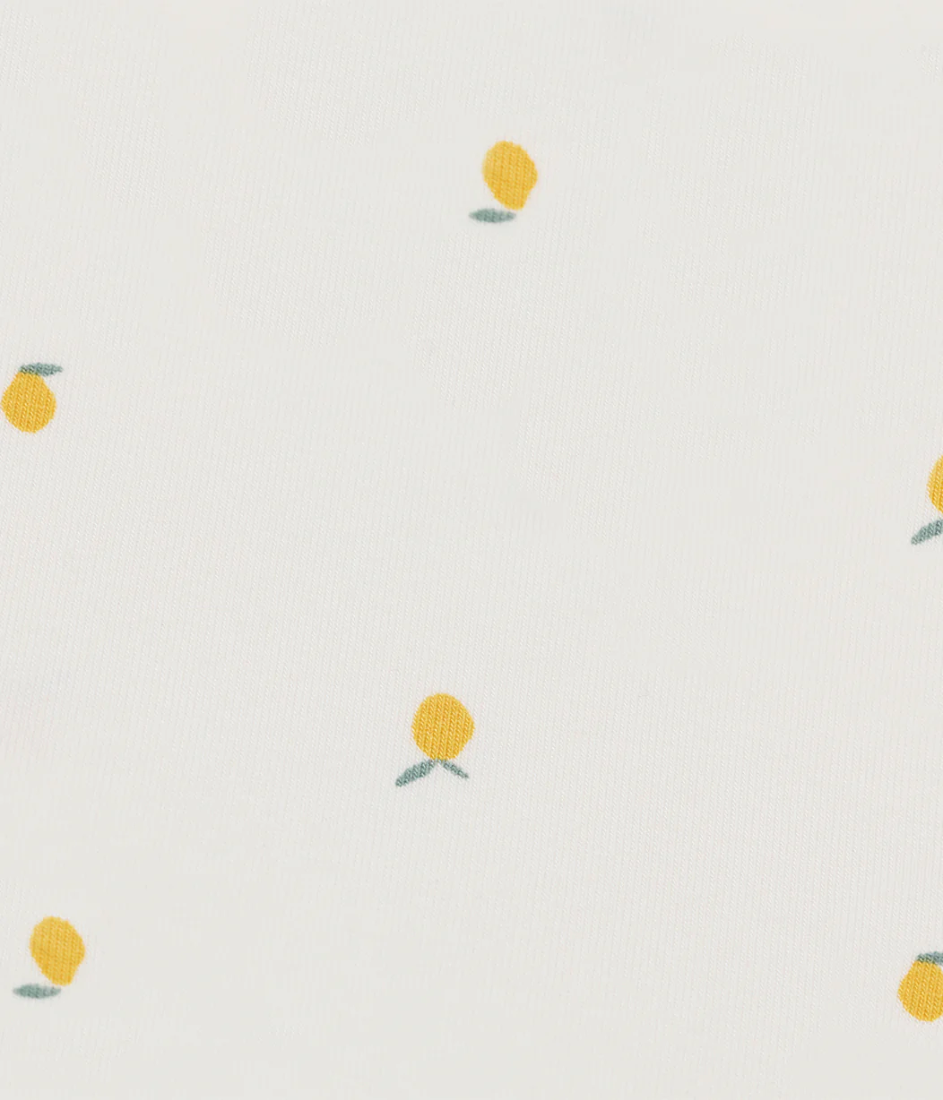 Bodysuit Short Sleeve Viscose from Bamboo Cream Lemons - Image 4