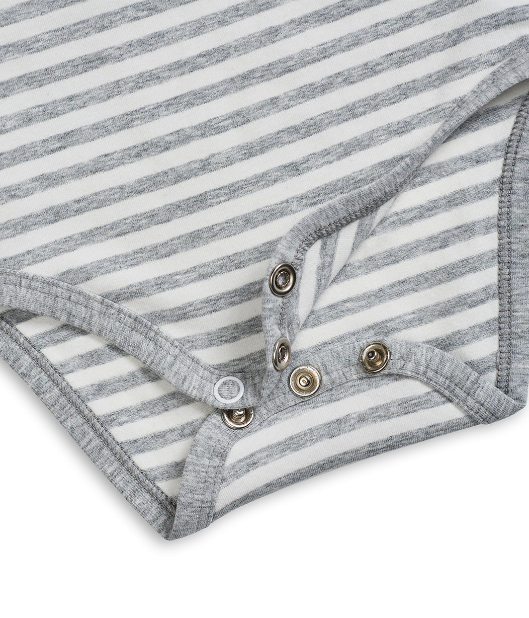 Bodysuit Sleeveless Cotton Grey Stripe - Image 4