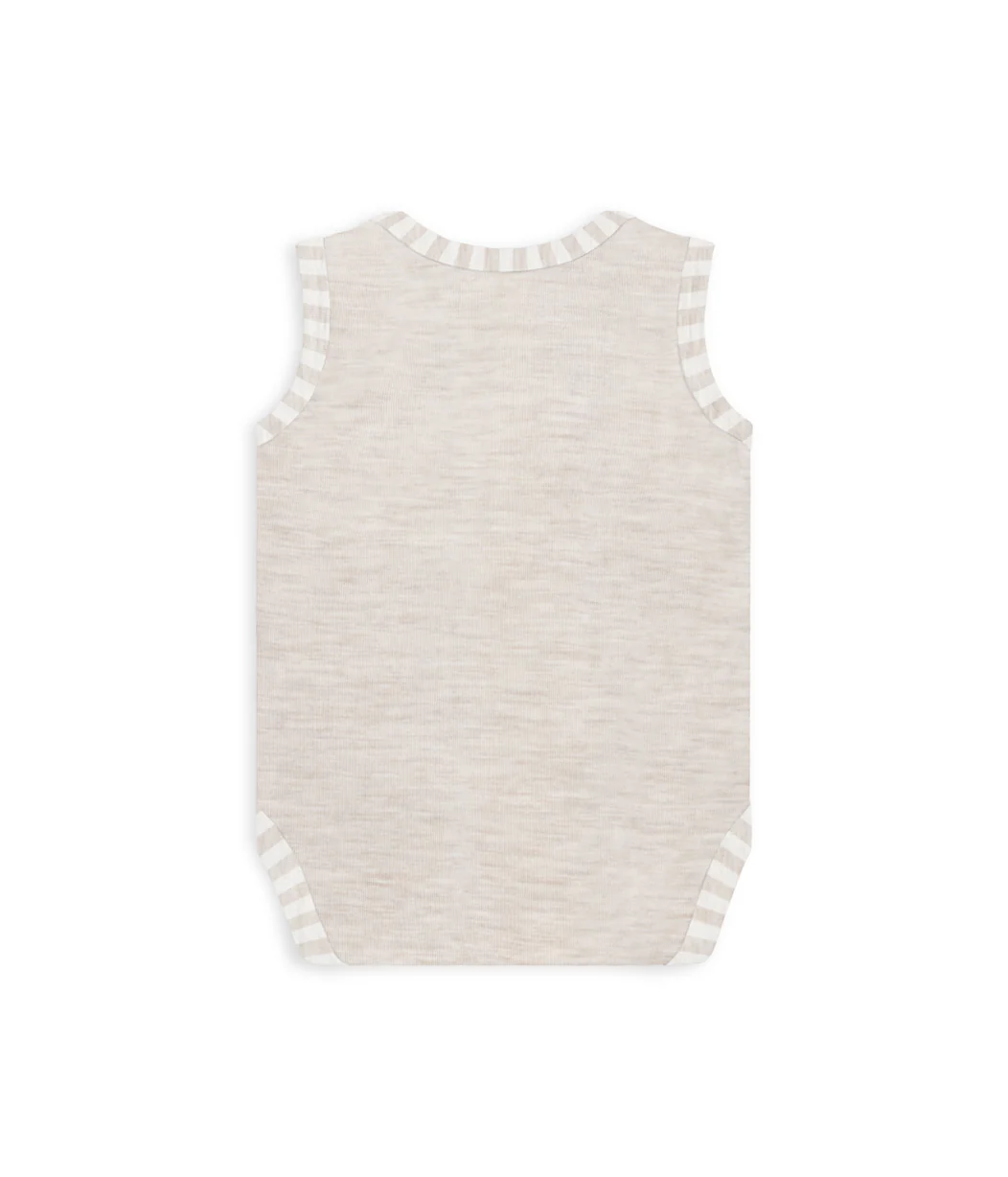 Bodysuit Sleeveless Merino Wool Oatmeal - Image 4