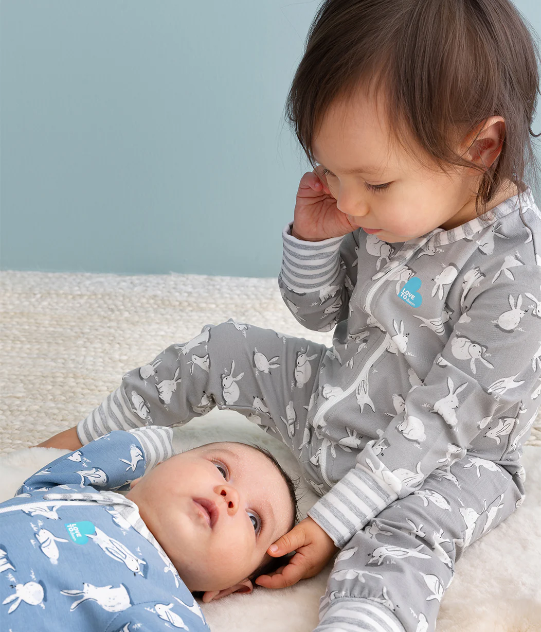 Footless Romper Cotton Grey Cottontail - Image 5