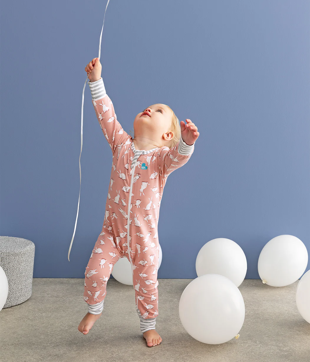 Footless Romper Cotton Pink Cottontail - Image 7