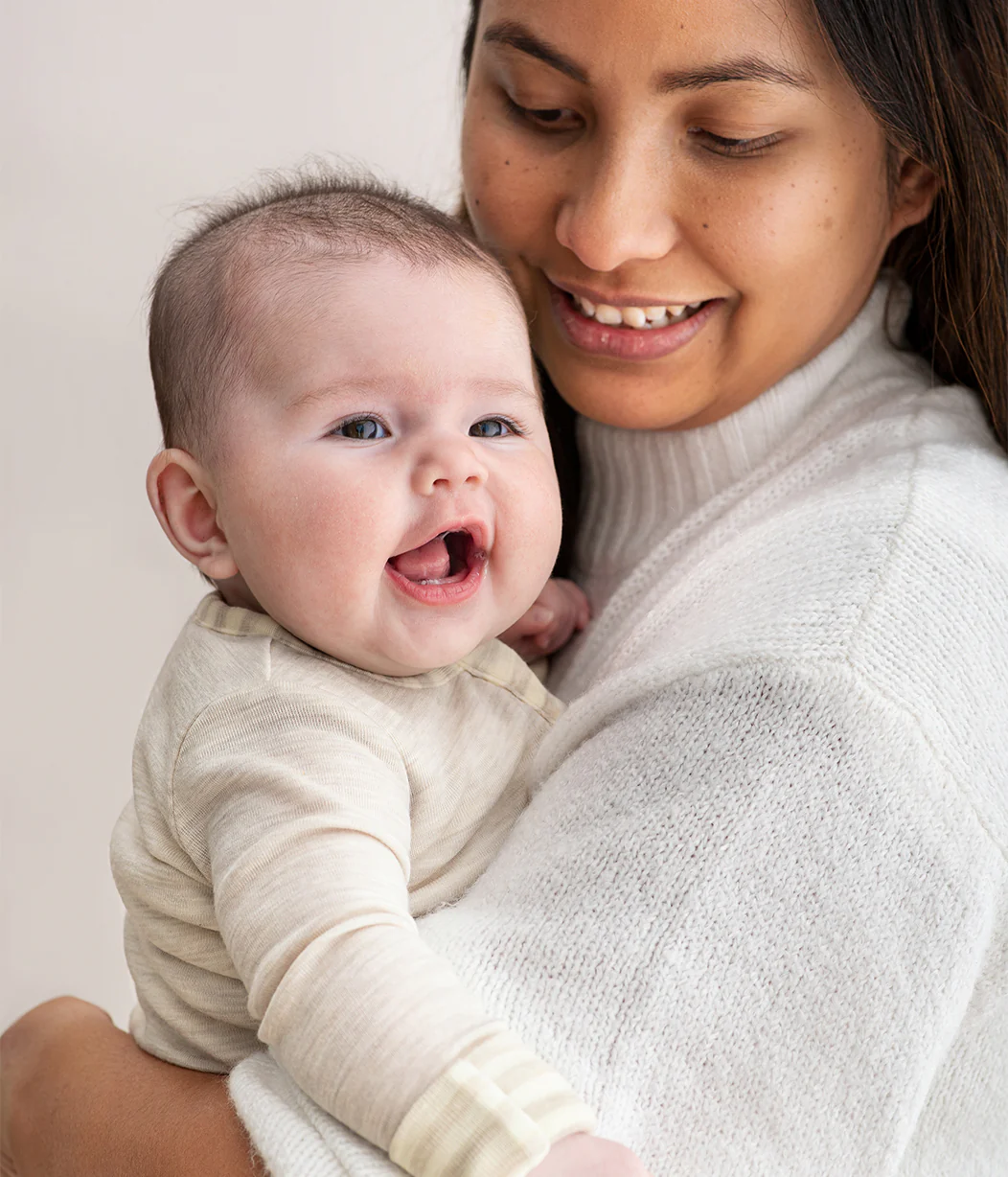 Footless Romper Merino Wool Oatmeal - Image 4