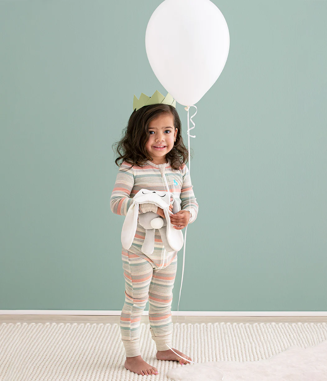 Footless Romper Merino Wool Olive Stripe - Image 8