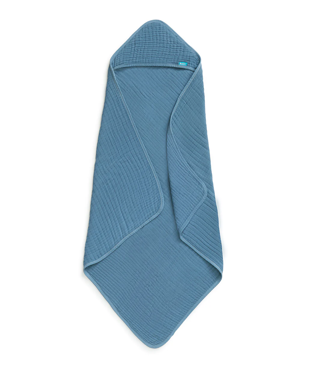 Hooded Towel Muslin Storm Blue - Image 3