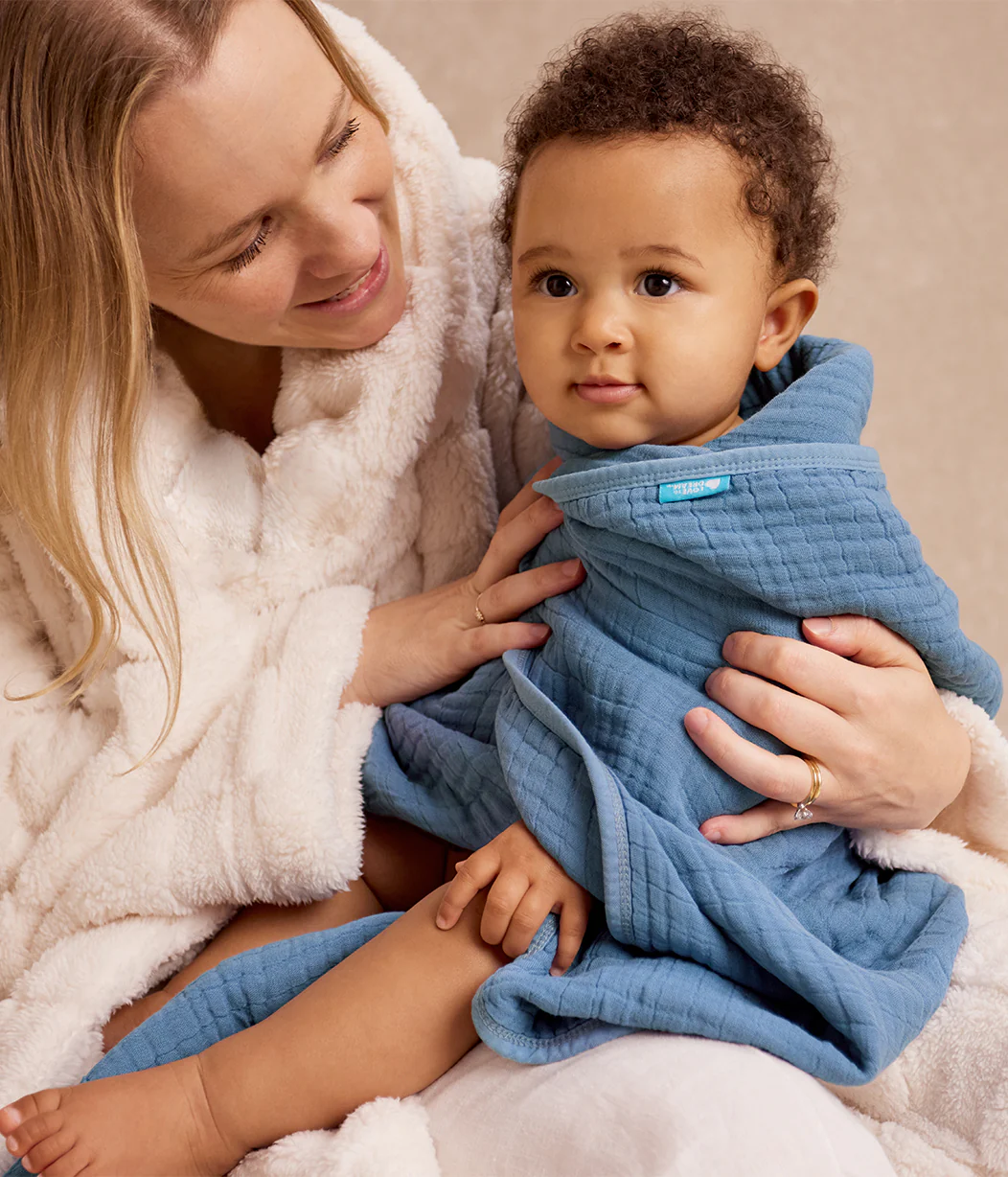 Hooded Towel Muslin Storm Blue - Image 5