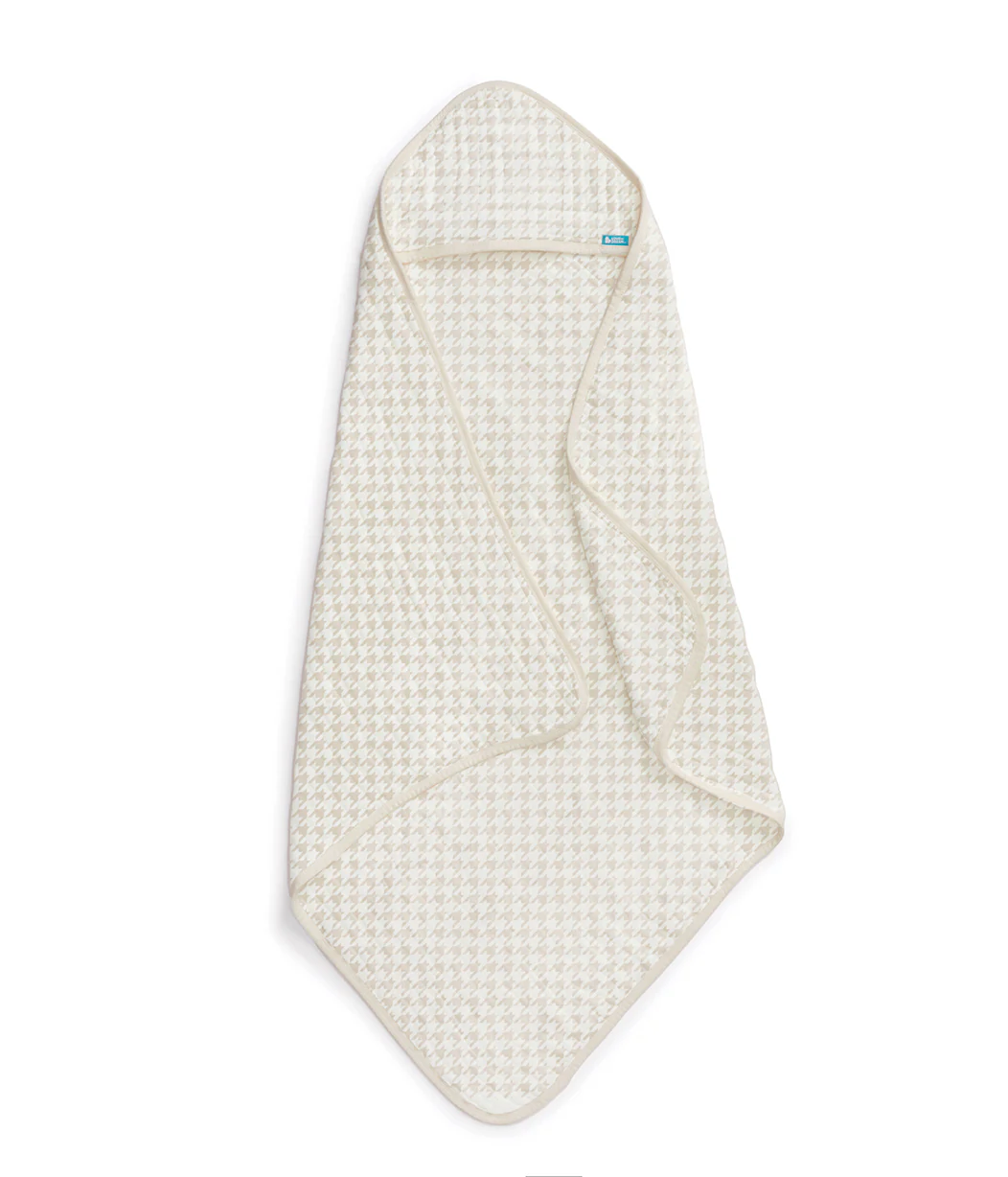 Hooded Towel Muslin Tan Houndstooth - Image 3