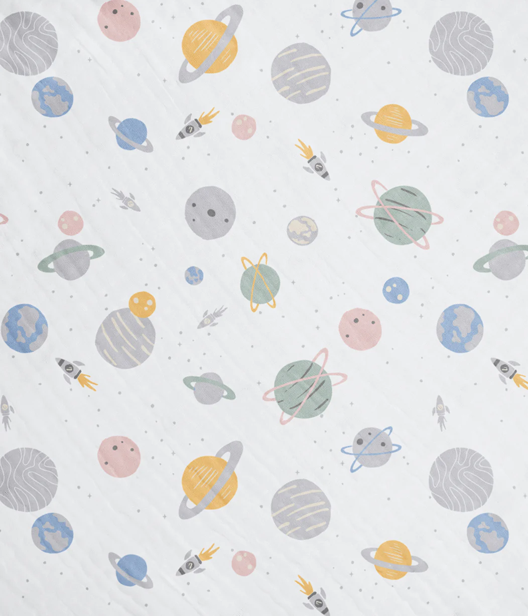 Hooded Towel Muslin White Rocket - Image 4