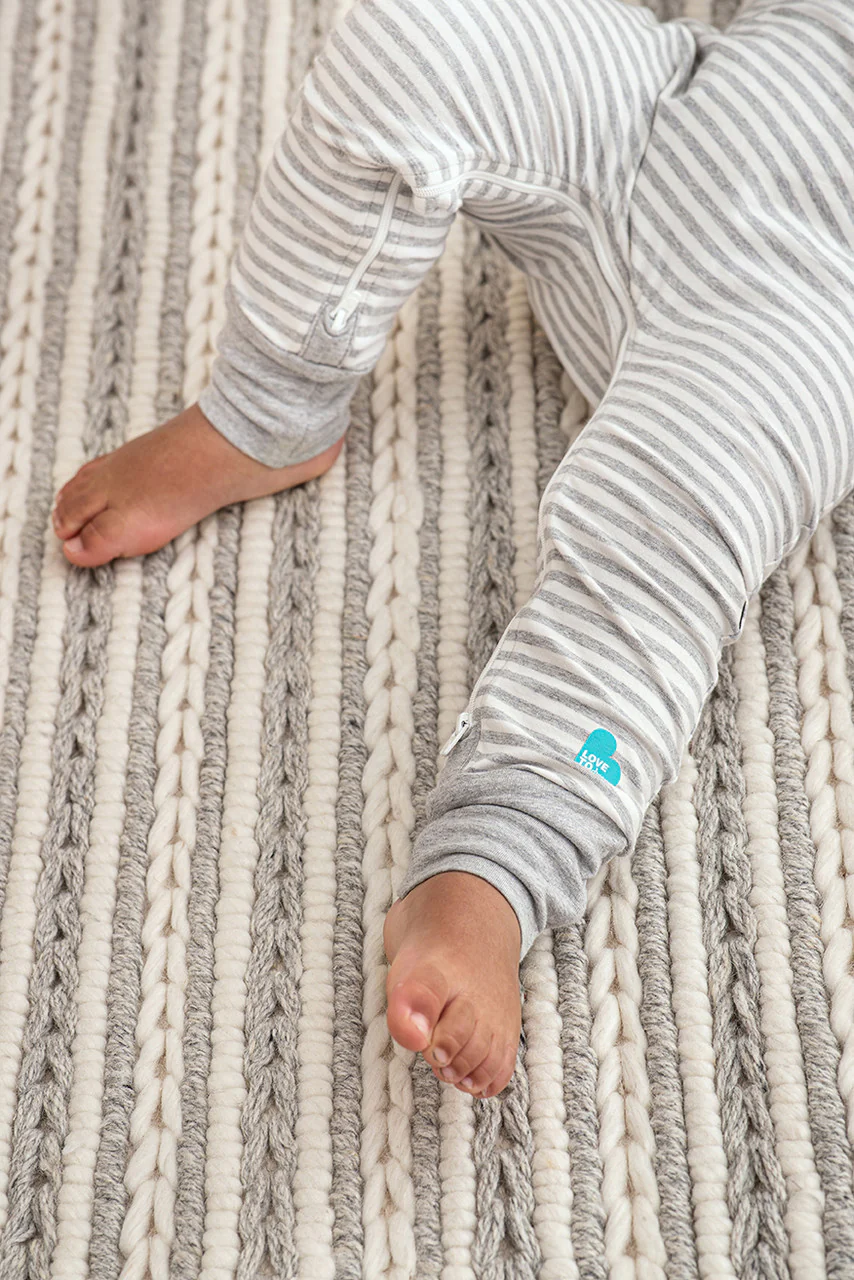 Self-Soothing Footless Romper Cotton Grey Stevie The Bunny™ - Image 4