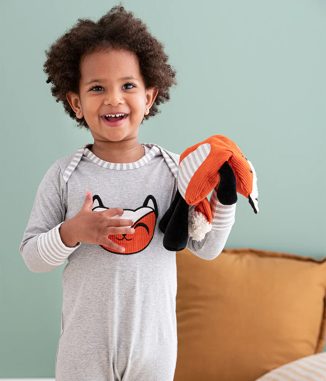 Self-Soothing Footless Romper Cotton Orange Lyric The Fox™ - Image 6