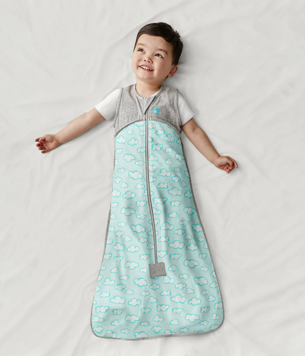Sleep Bag Sleeveless 0.2 TOG Organic Cotton Turquoise Clouds - Image 5