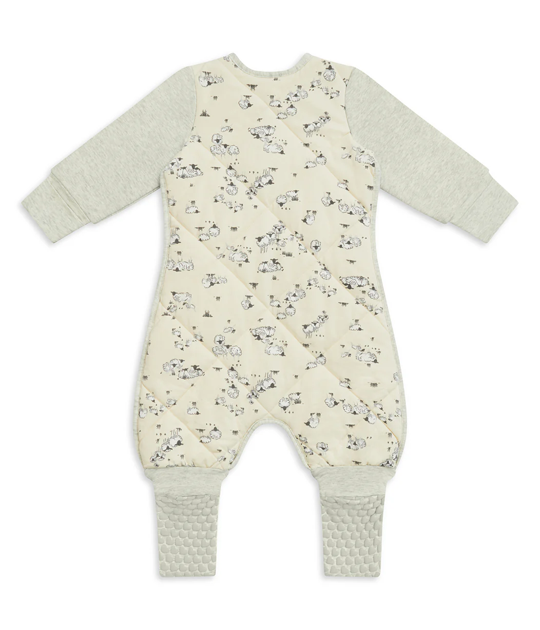Sleep Suit Long Sleeve 3.5 TOG Organic Cotton/Merino Wool Sand Sheep Life - Image 3