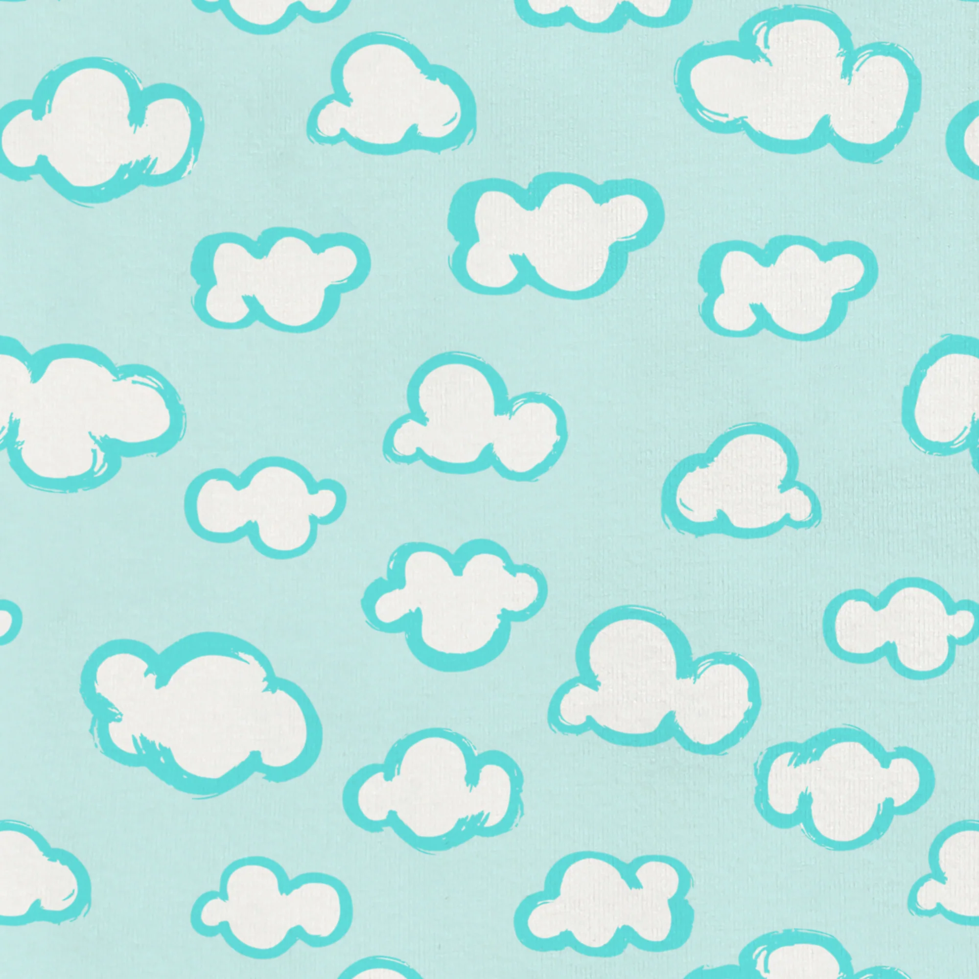 Sleep Bag Sleeveless 0.2 TOG Organic Cotton Turquoise Clouds - Image 3