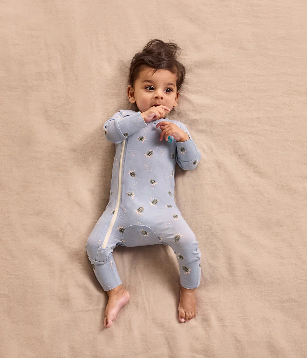 Swaddle Up & Romper Bundle | 1.0 TOG | Bamboo | Blue Turtally - Image 4
