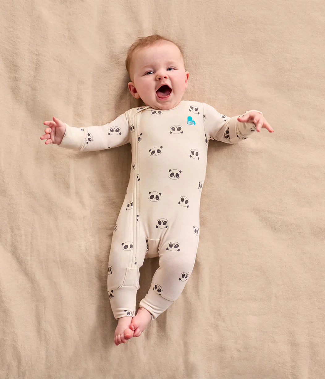 Swaddle Up & Romper Bundle | 1.0 TOG | Bamboo | Cream Sleepy Pandas - Image 4