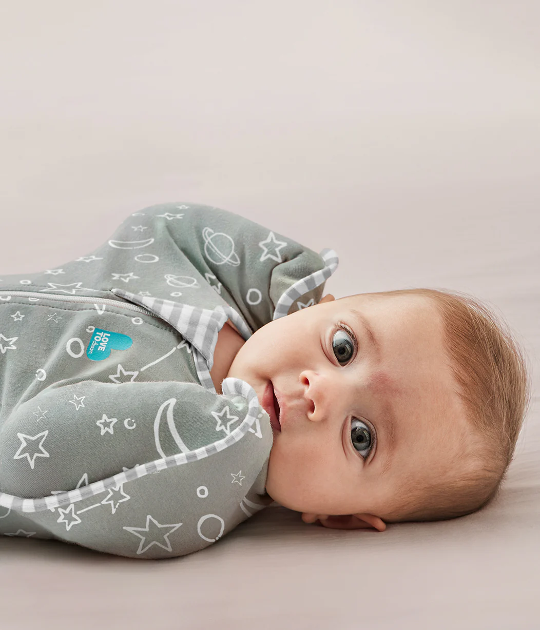 Swaddle Up™ 1.0 TOG Viscose from Bamboo Olive Stars & Moon - Image 5